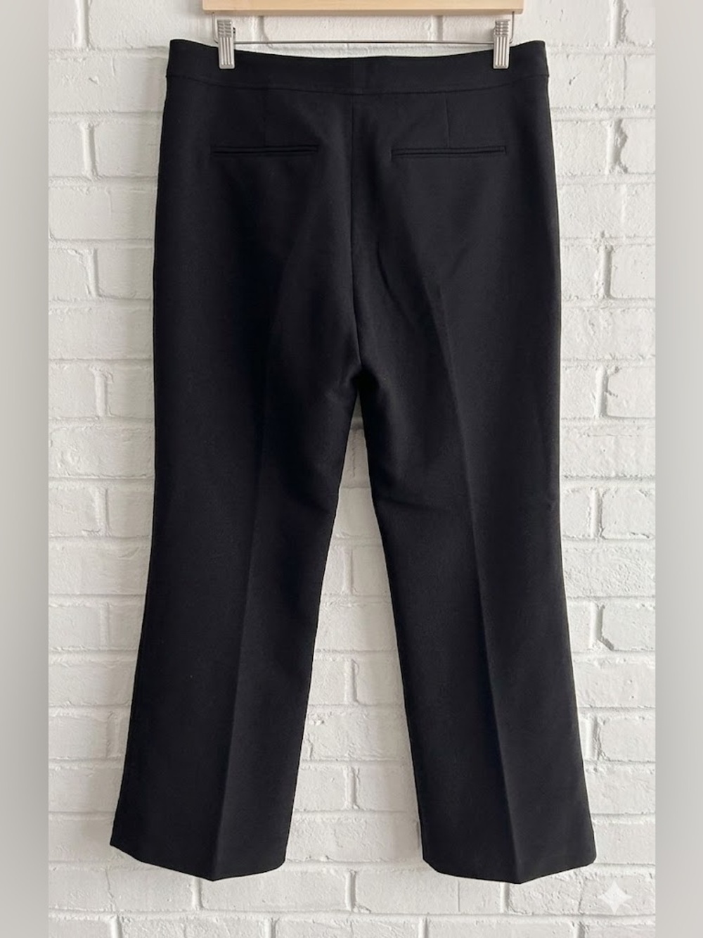 Club Monaco Black Wide-Leg Extended-Tab Waist Trousers - Size 10 - Picture 2 of 7